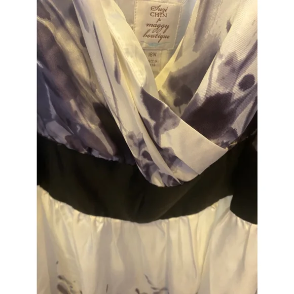 NWOT SUZIE CHIN FLORAL SILK DRESS SIZE 18W - Picture 5 of 8